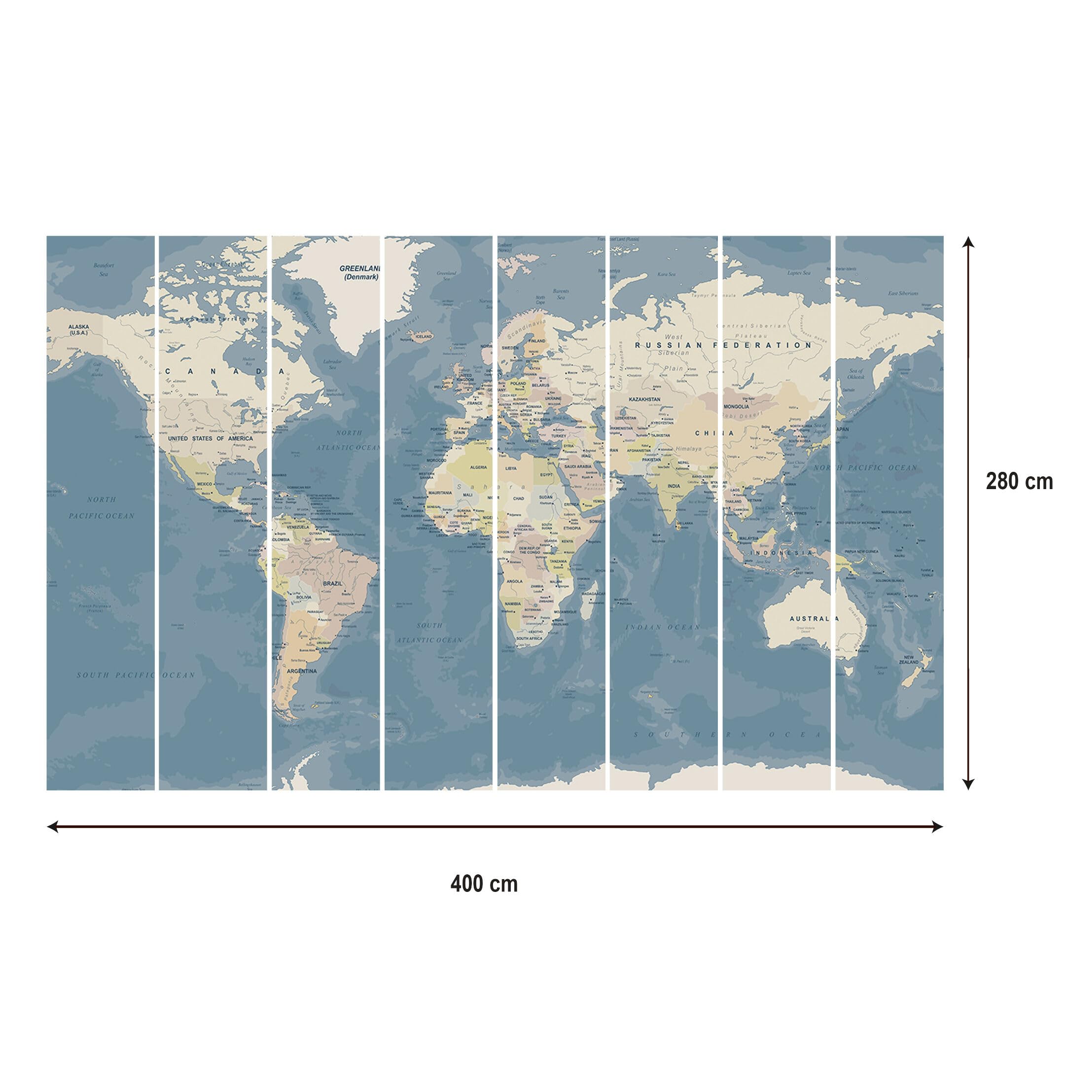 Fototapeta premium z włókniny do salonu 500 x 350 cm mapa