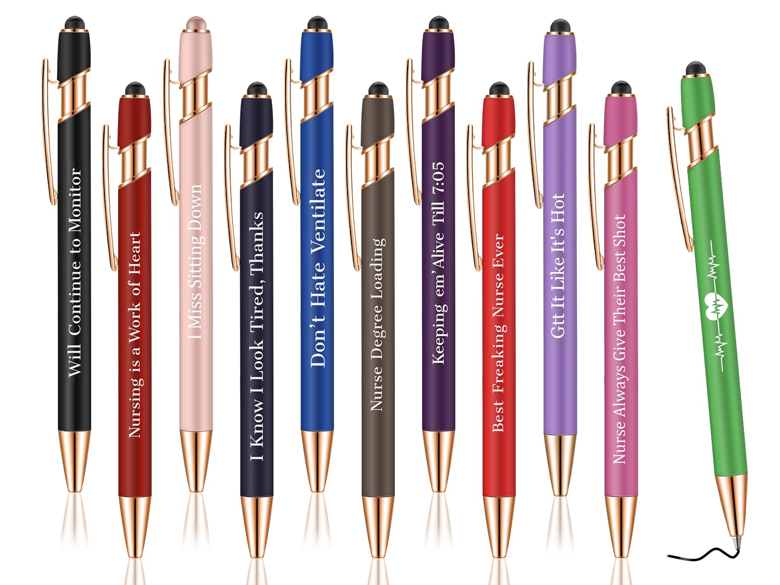 Nurse Pens,for Work Funny Pens Black Ink Ballpoint Pens Gift for Coworker Doctor Nurses Nursing Students Women Men on Nurses week Nurse's day (Style 1)