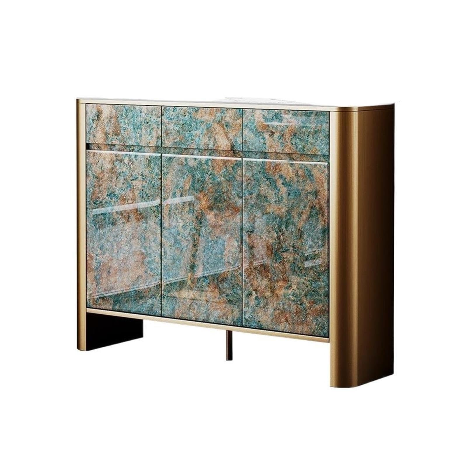 Shoe Cabinet with Green Jade Multi-Tiered Body portavasi