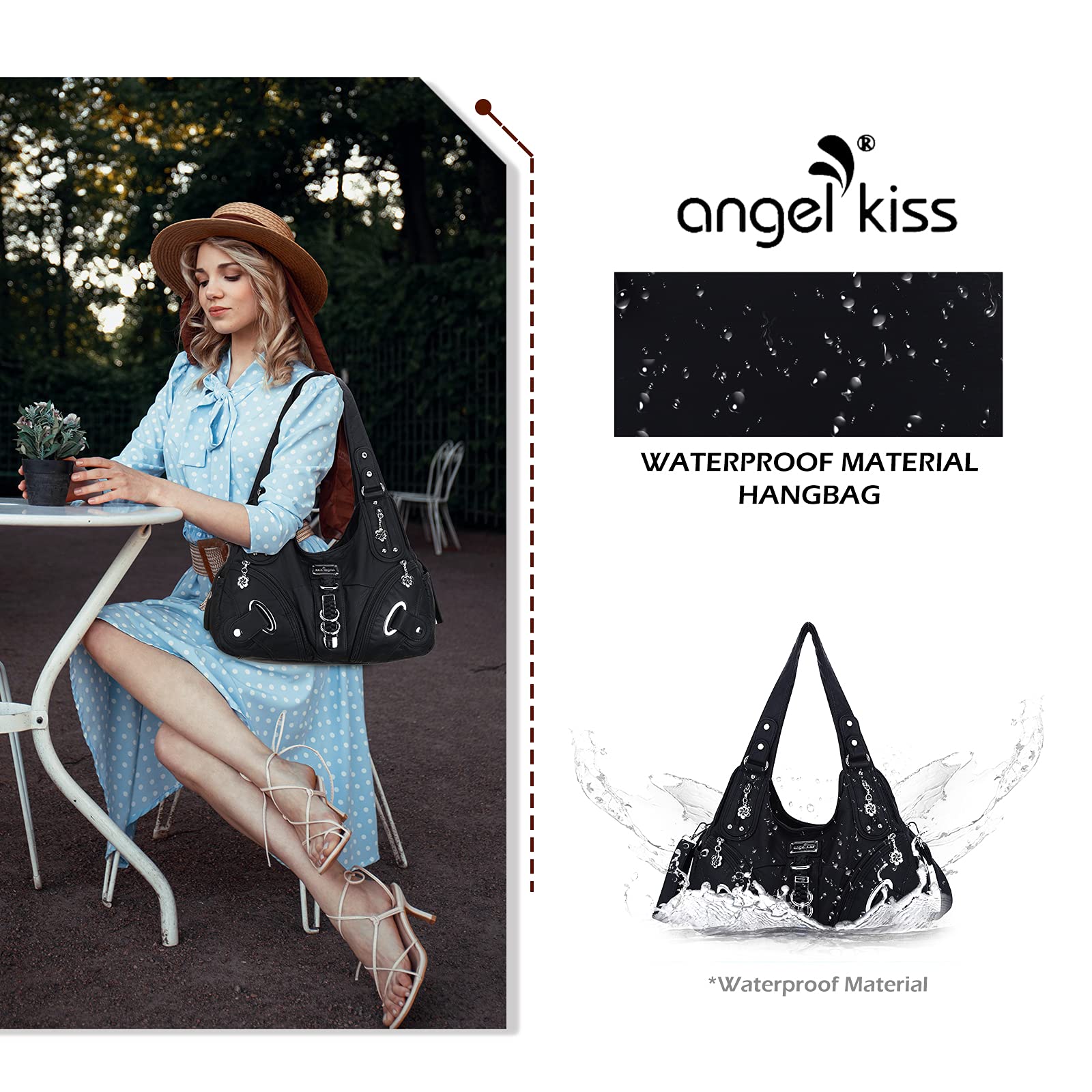 angel kiss damska torba na ramię z miękką sztuczną skórą z zamkiem błyskawicznym, duża przegródka