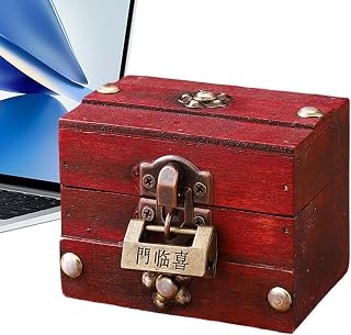 Wooden Box - Decorative Antique Storage Organizer With Hinged Lid | Vintage Style Jewellery Keepsake Container | Bedroom Tabletop Nightstand Dresser Vanity Cabinet Entryway Office Display Gift