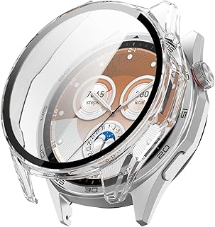 QWYJ Case for Huawei Watch GT 6 46mm Case PC Case with Screen Protector for Huawei Watch GT 6 46mm Case (Transparent)