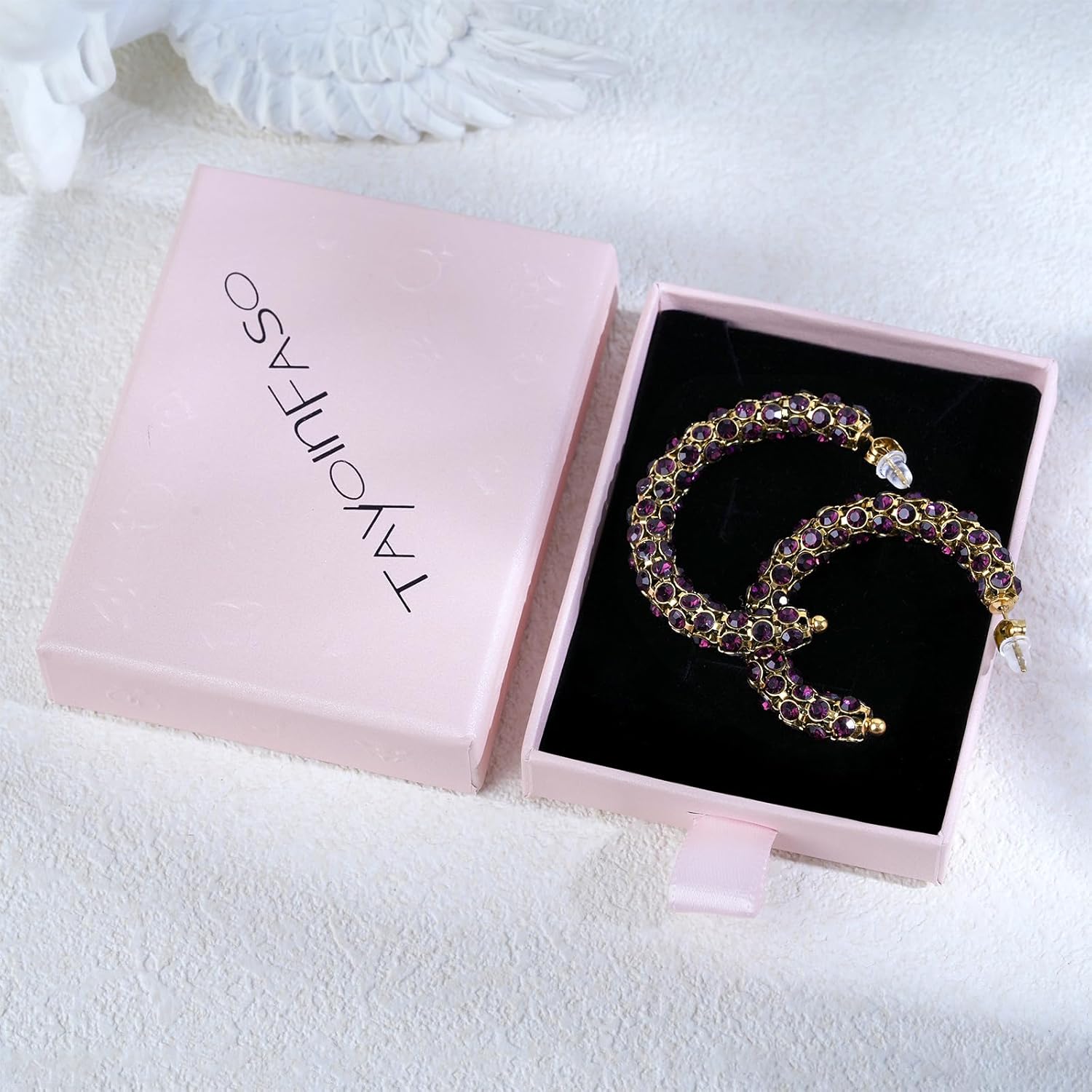 Sparkly big Hoop Earrings For Women Statement Oval Rhinestone 18K Gold Plated Chunky Earrings Dainty Lightweight Earrings Trendy Jewelry - Image 6