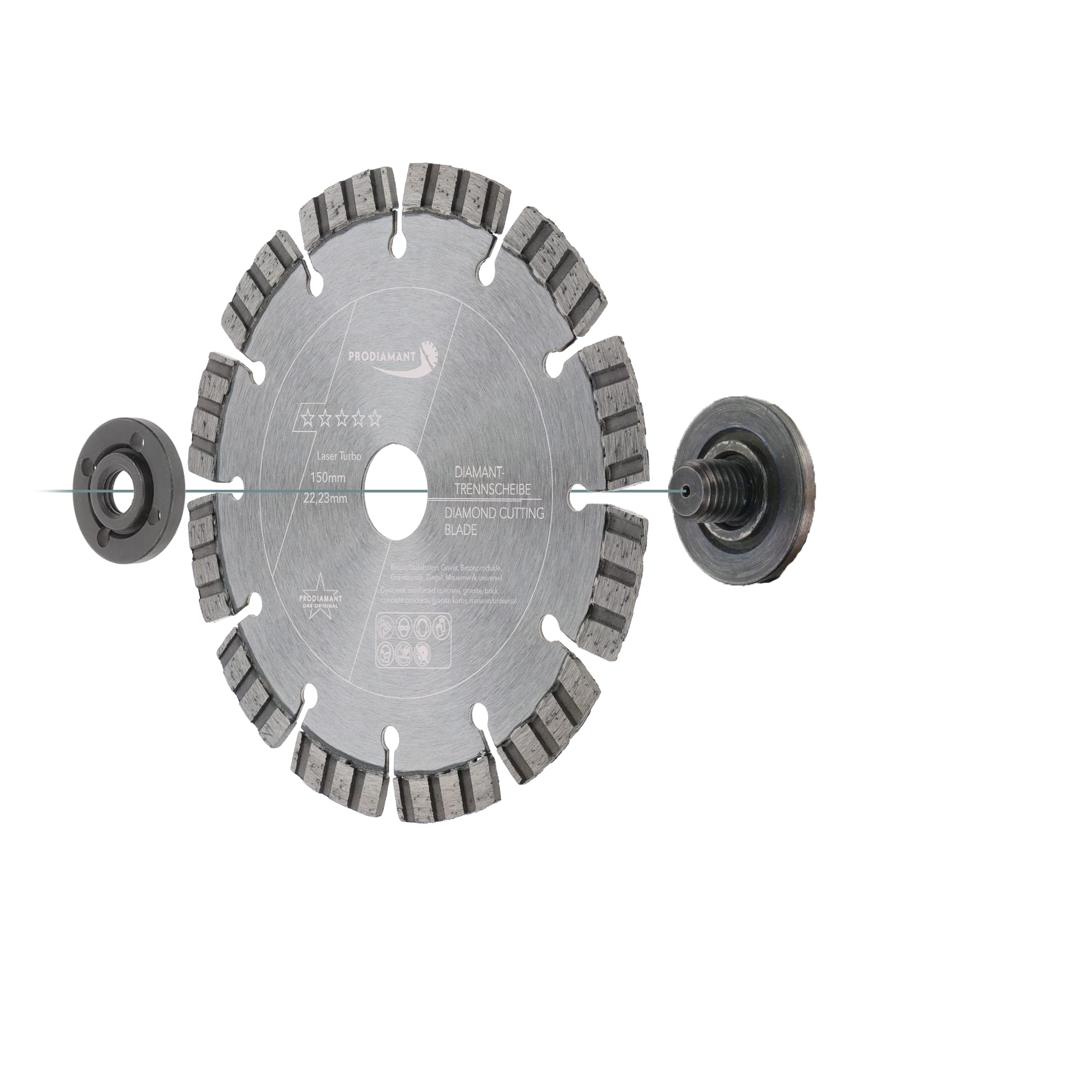 PRODIAMANT Diamant-Trennscheibe Beton 180 mm passend für Lamello