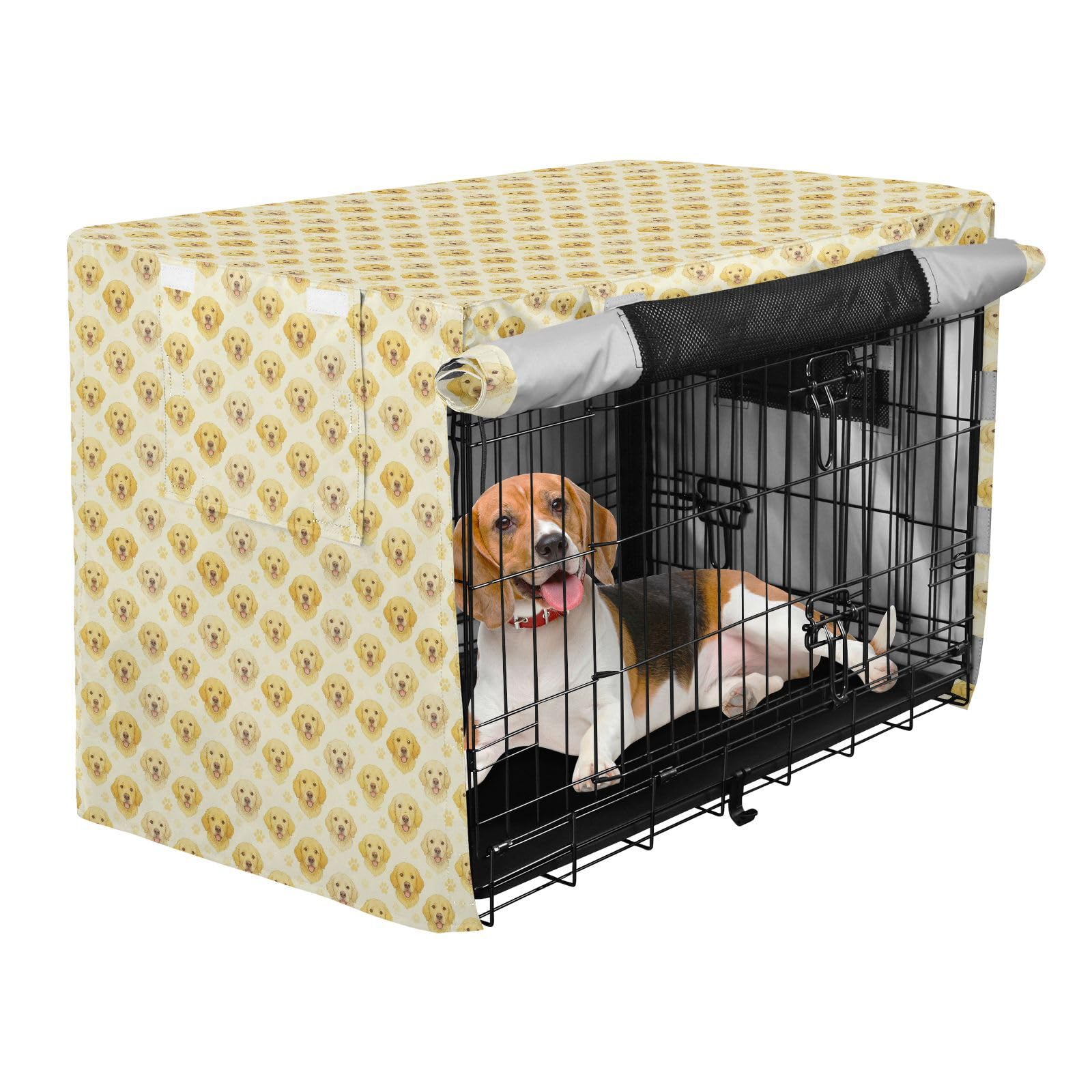 Housse d'intimité pour cage de chien imperméable coupe-vent intérieur domestique crème