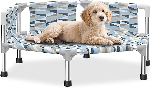 Miniatura 6 de Cama ortopédica para perros - Camas con refuerzo, camas elevadas refrescantes para perros con marco de metal, cama elevada para perros, fácil de