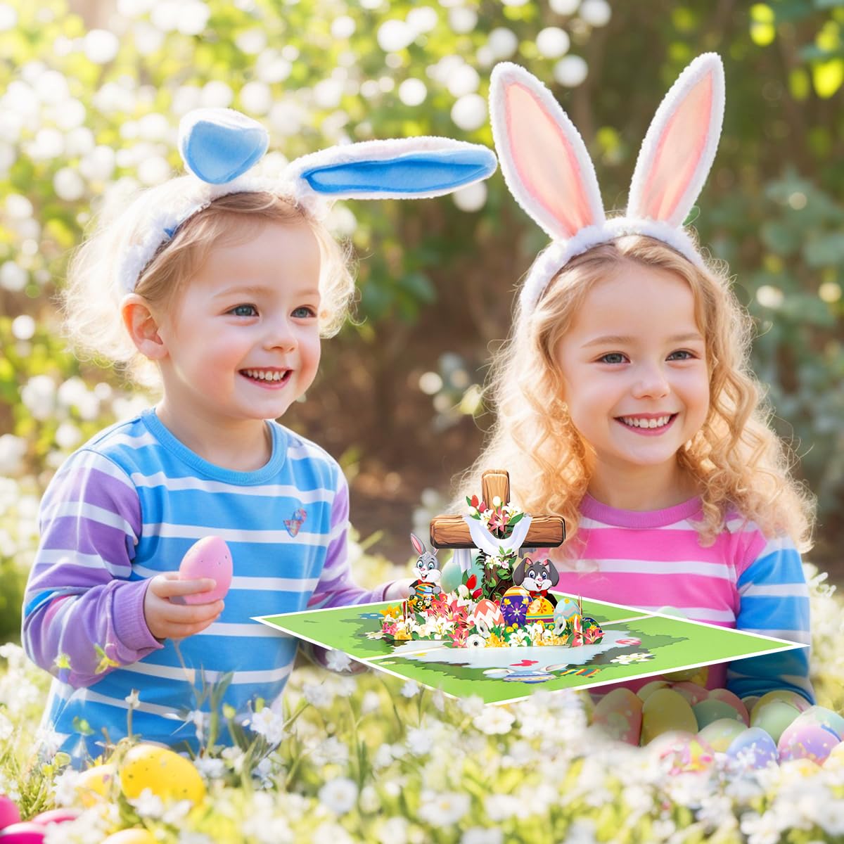 CNLITIHEKA Happy Easter Cards Pop Up, Easter Pop Up Card, Religious Easter Cards, Easter Bunny Card, 3D Easter Greeting Cards - Image 4