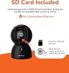 SensForge 2.5K Caméra de sécurité Pan-Tilt, 360° Double bande WiFi Caméra pour la maison, gratuit AI Humain & Détection des animaux, 2-Day Nuage + 64GB SD Stockage, conversation en deux temps, option AI + Amélioration du stockage (1, Noir)