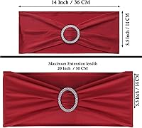 Vista 176 de MDS - Paquete de 50 bandas elásticas de elastano para silla, lazos elásticos para sillas con hebilla deslizante, ajuste universal para bodas, Acción