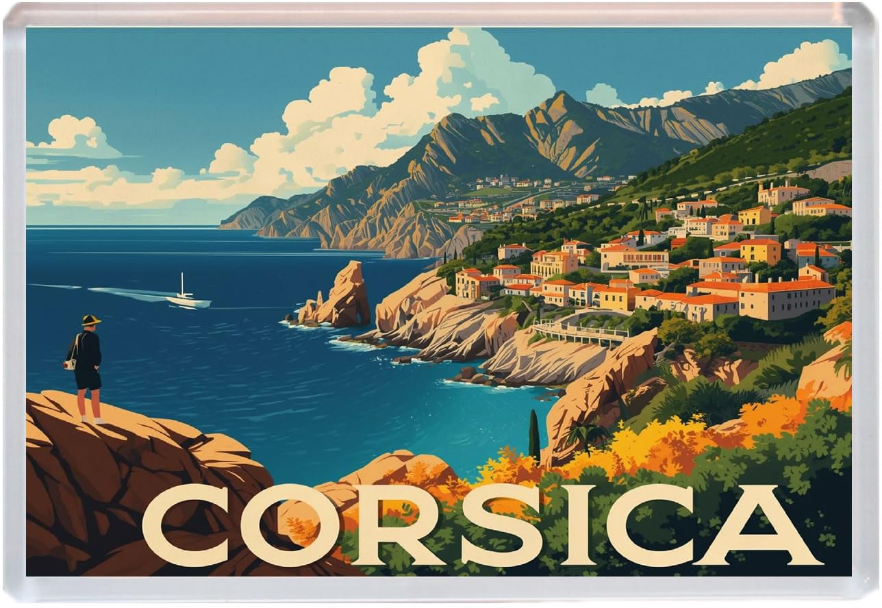 Baked Bean Store Multicolor Corsica - France - Jumbo Artistic Fridge Magnet 96 X 67Mm Bbsfhm3006