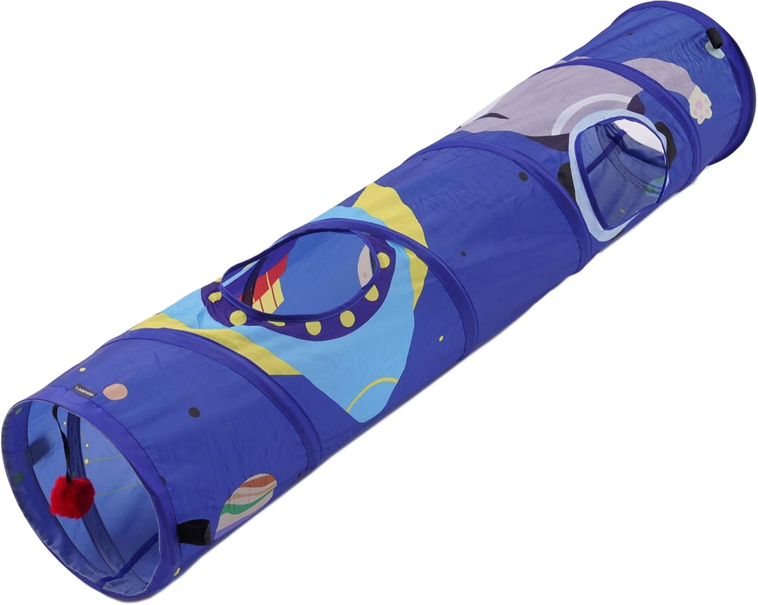 PEOPLE&PETS Collapsible Cat Tunnel, Toys Interactive Pet Play Tubes for Cats and Small Animals, with Peep Holes and Ball Toy, Astronauts…