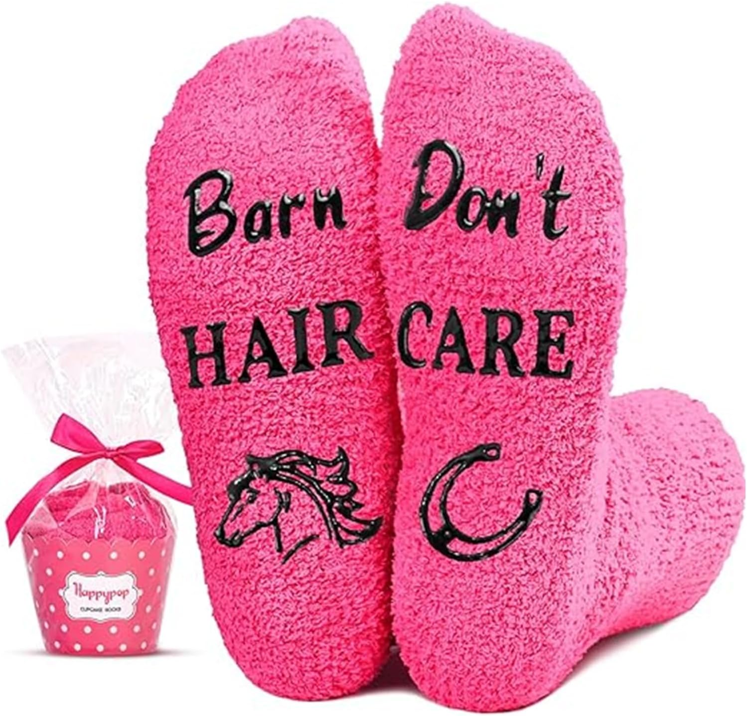 HAPPYPOP Fuzzy Animal Socks for Women - Cute Unicorn, Horse, Cow and Goat Gifts for Her