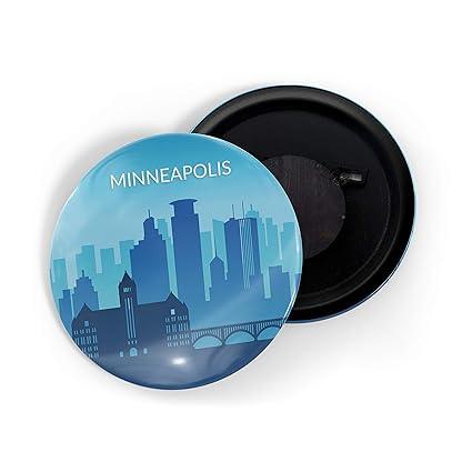 dhcrafts Fridge Magnet Multicolour U.S.A Minneapolis Glossy Finish Design Pack of 1