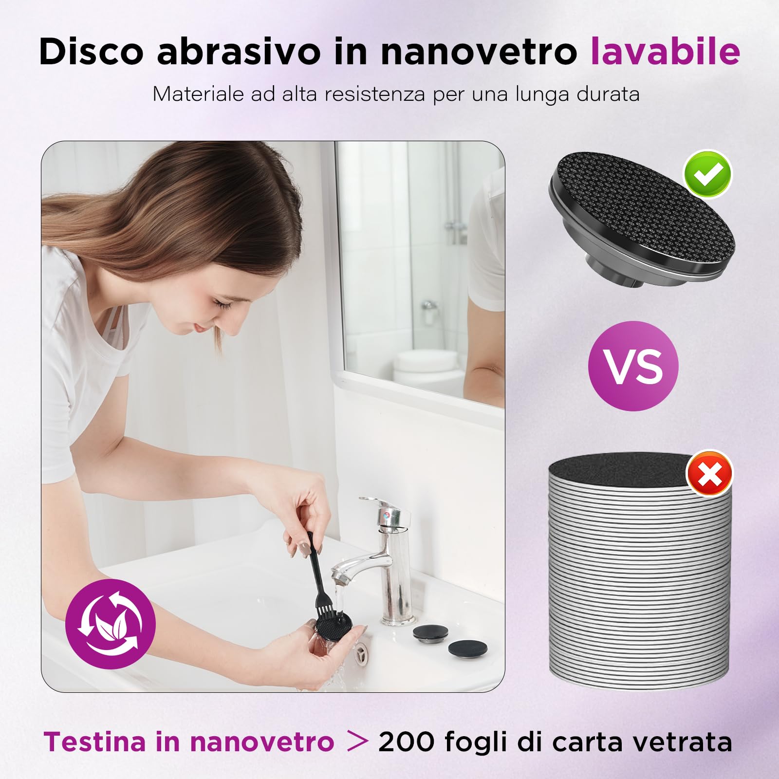 Rimuovi calli elettrico, applicazione di olio, SPA per piedi, lima elettrica per piedi, testina in nano-vetro riutilizzabile, rimuovi calli ergonomico per piedi, strumenti per pedicure ricaricabili