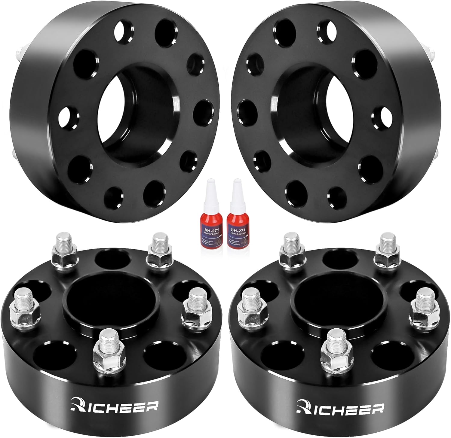 Richeer 2 inch 5x5 Hubcentric Wheel Spacers for 2007-2018 Wrangler JK 1999-2010 Grand Cherokee WJ WK 2005-2010 Commander XK, 4PCS 5x127mm Forged Wheel Spacer with 1/2-20 Studs 71.5mm Hub Bore