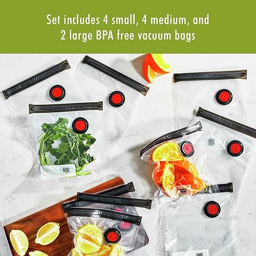 Miniatura 13 de ZWILLING Fresh & Save - Bolsas selladoras al vacío de 10 piezas, bolsas de Sous Vide, preparación de comidas, varios tamaños