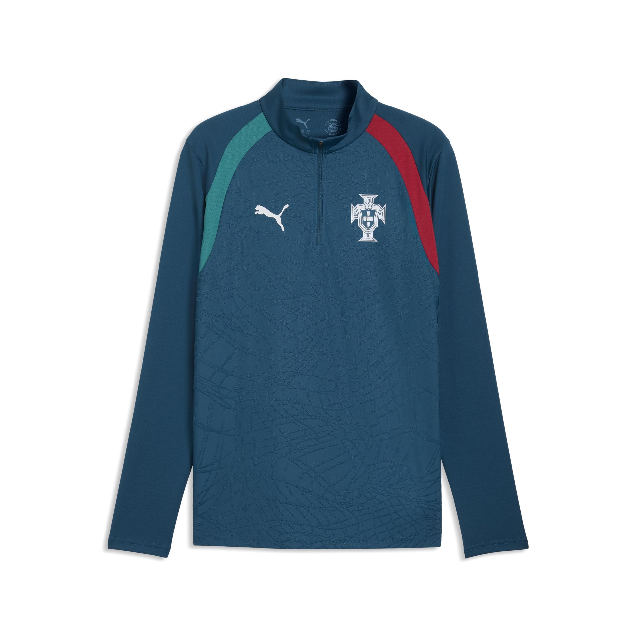 Puma Men's Fpf Training Portugal National Team Slim Fit Breathable Long Sleeve Quick Dry T-Shirt Tops 784772-15 Cm