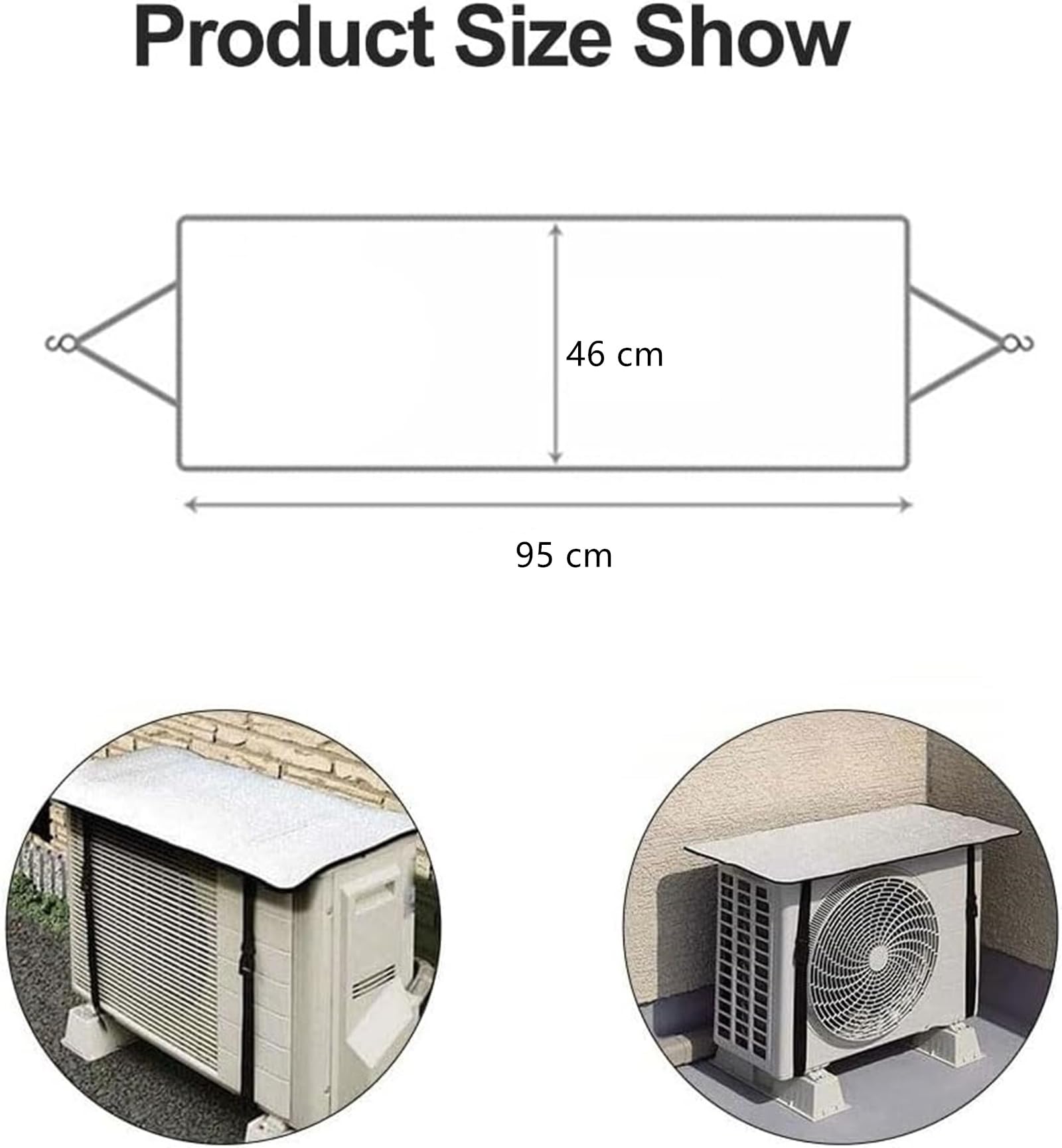 Funda para Aire Acondicionado,Cubierta Exterior de Unidades Exteriores,Cubierta de Aire Acondicionado Impermeable Anti-Polvo Protector Solar Nieve,Cubiertas de Aires para Exteriores,95 * 46cm