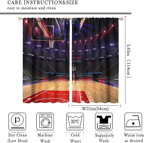 Vista 58 de Boys Sports Curtains Basketball Football Baseball Flame Pattern Printed Curtains Kids and Teenagers' Bedroom Living Room Blackout Curtains W42 * L54