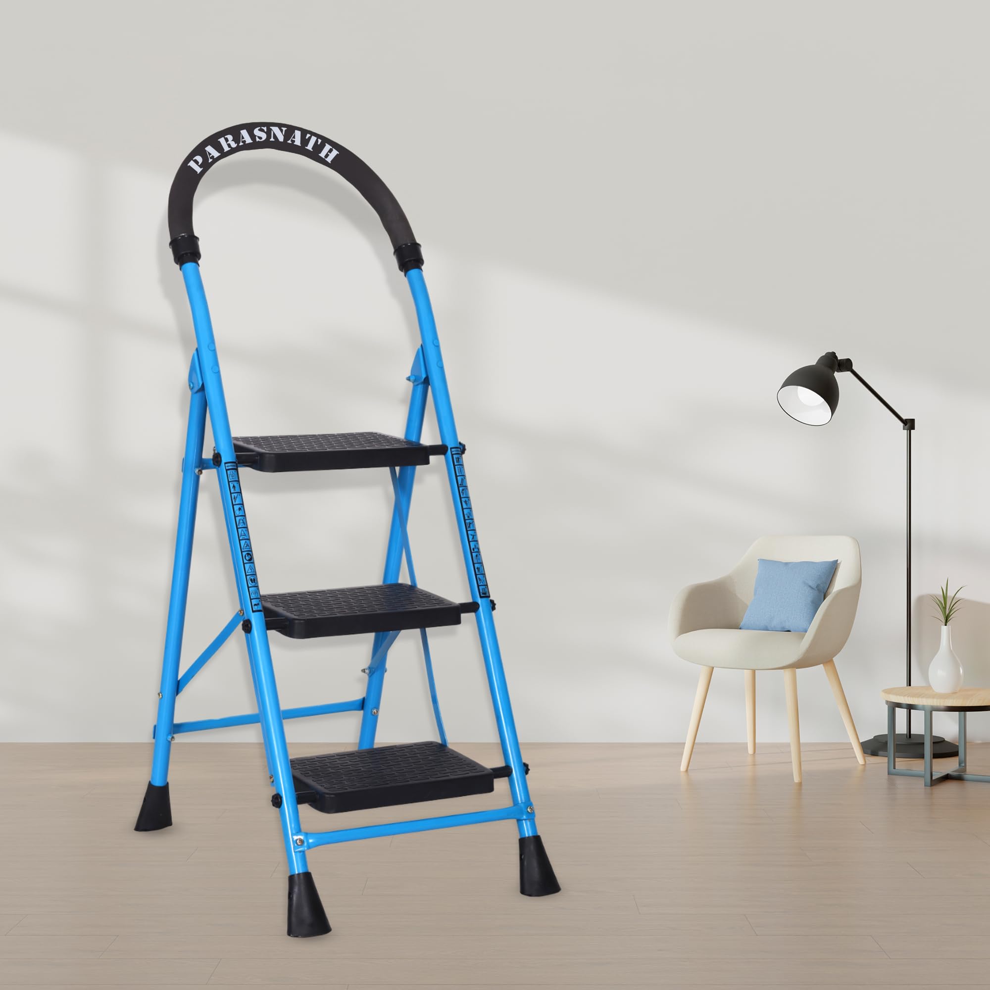 Parasnath 7-Step GoUp Steel Ladder Grey | Foldable Lightweight Step Ladder with Anti-Skid Plastic Steps | Durable and Safe | 6-Year Manufacturer Warranty | Made in India — Amazon image 15