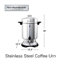 Vista 6 de Hamilton Beach Urna de café comercial y dispensador de bebidas calientes, capacidad de 60 tazas, acero inoxidable pulido (D50065)