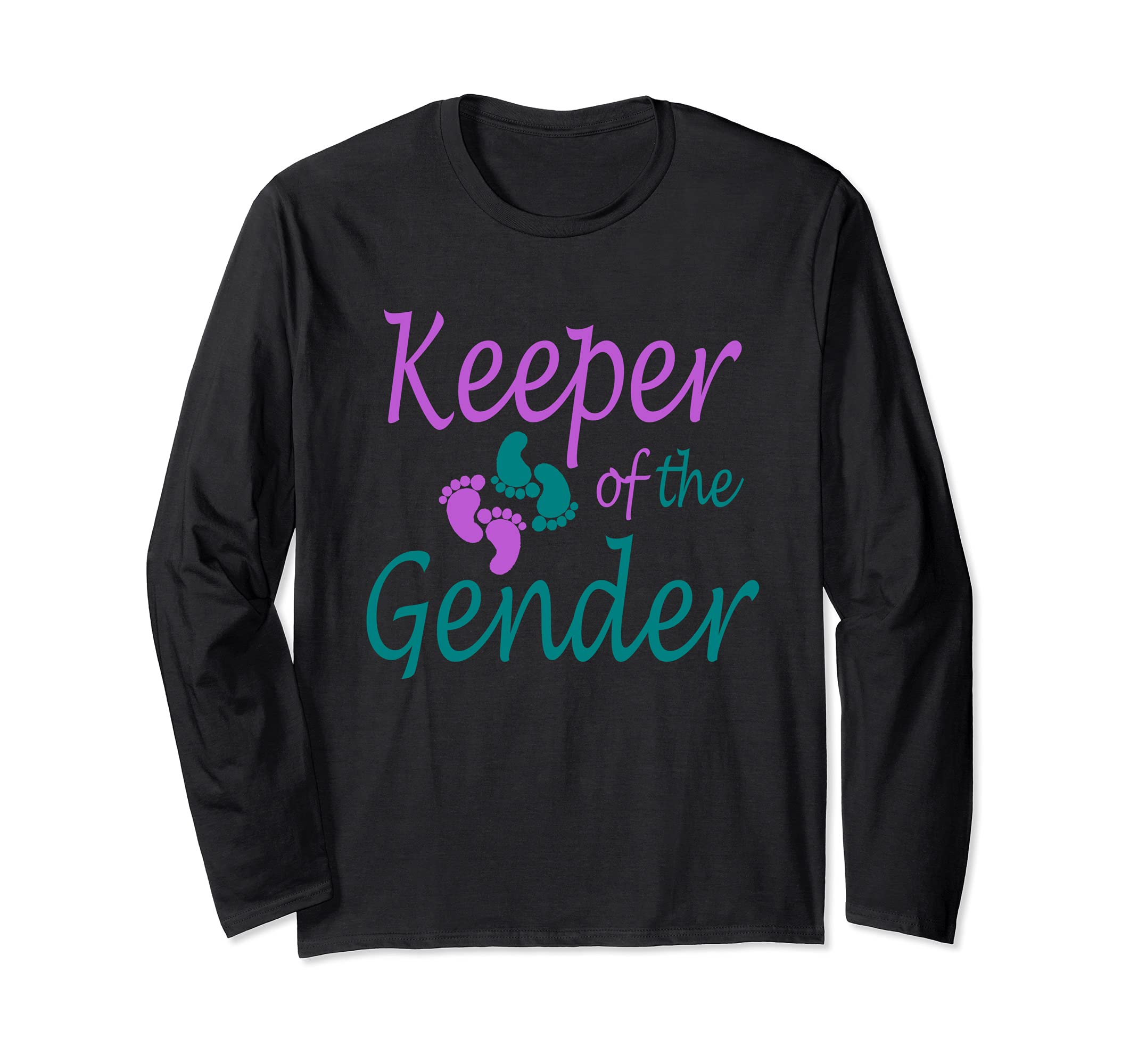 Purple and teal gender reveal for the keeper of the gender Long Sleeve T-Shirt