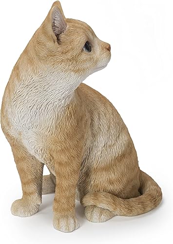Miniatura 5 de Hi-Line Gift Ginger Cat Looking Back Garden Estatua de jardín, naranja (87757-02)