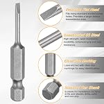 HARFINGTON 8pcs SL2.5 Slotted Screwdriver Bits 2.5mm Slotted Tip 1/4" Hex Shank 50mm (2") Long Magnetic Flat Head S2 Steel Screw Driver Drill Bits Industrial Power Screwdriver Bit