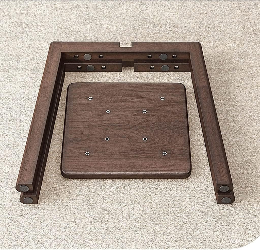 Minimalist Fashion Creative 6 Pack Solid Wood Stools Stackable Dining Wooden Stools, Multifunctional Square Stools for Dining/Home Living Roomcasual/Walnut Color