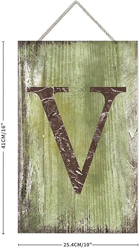 Vista 198 de Letrero colgante de madera con letra J, letrero de madera para decoración del hogar, 26 letras del alfabeto de metal, placa de madera, decoración