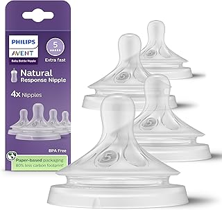 Philips Avent Natural Response Nipples (Flow 5, Extra Fast) - 4 Pack Replacement Set