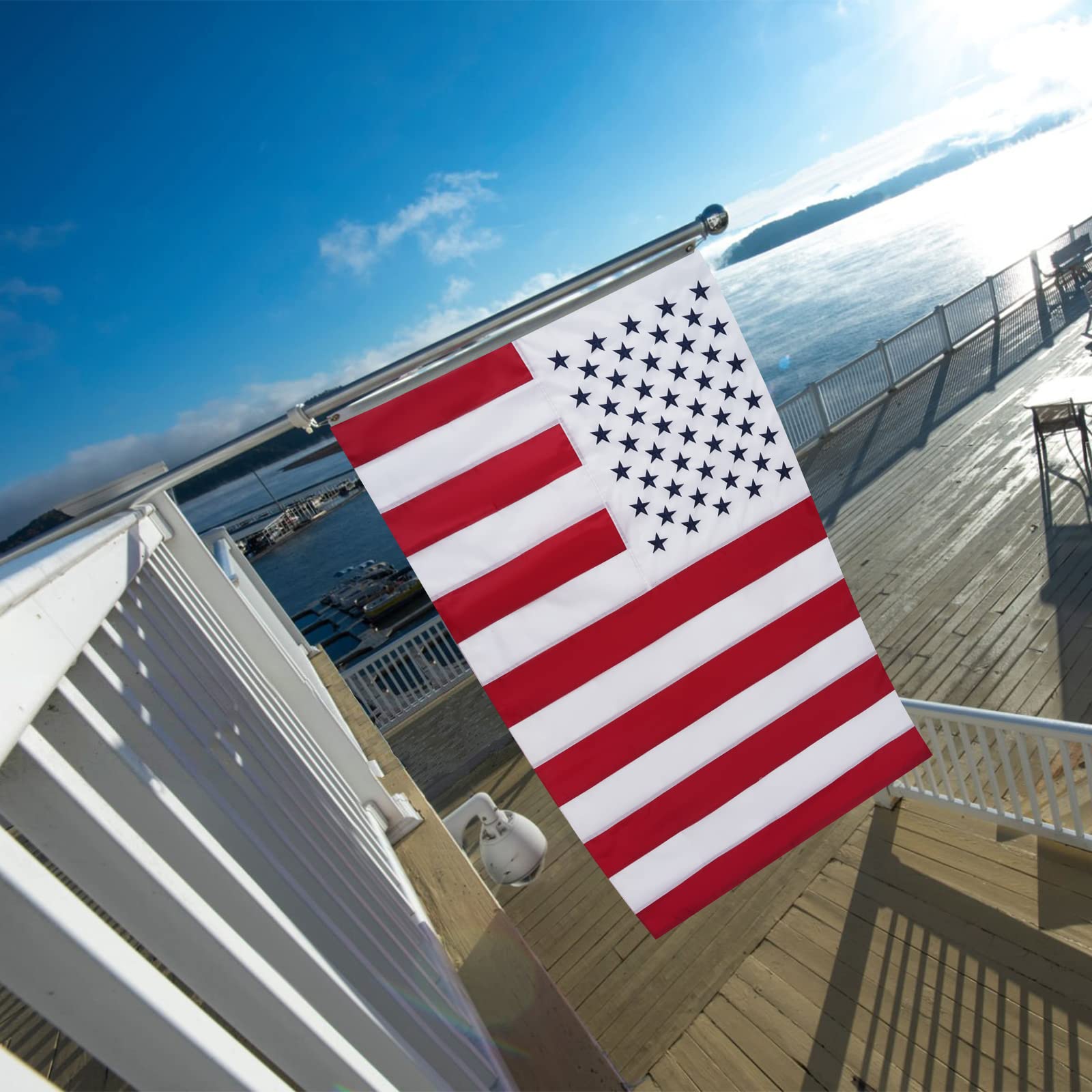 A-ZCOVER USA-Flagge – 90x150 Cm, Bestickte Sterne, Polyester, Made In USA