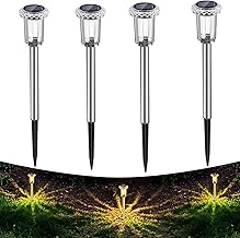 Auting Solarlampen für Außen Garten, 4 Stück Solarleuchten Garten mit Längere Arbeitzeit, IP65 Wasserdicht Extrem Helle Solar Gartenleuchten Deko für Balkon, Rasen, Terrasse, Hof Warmweiß Licht