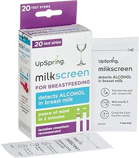 UpSpring Baby Milkscreen Alcohol Test Strips for Breastmilk, 20 Pack of Quick, Accurate Alcohol Breastmilk Test Strips for Home Use for Breastfeeding Moms - coolthings.us