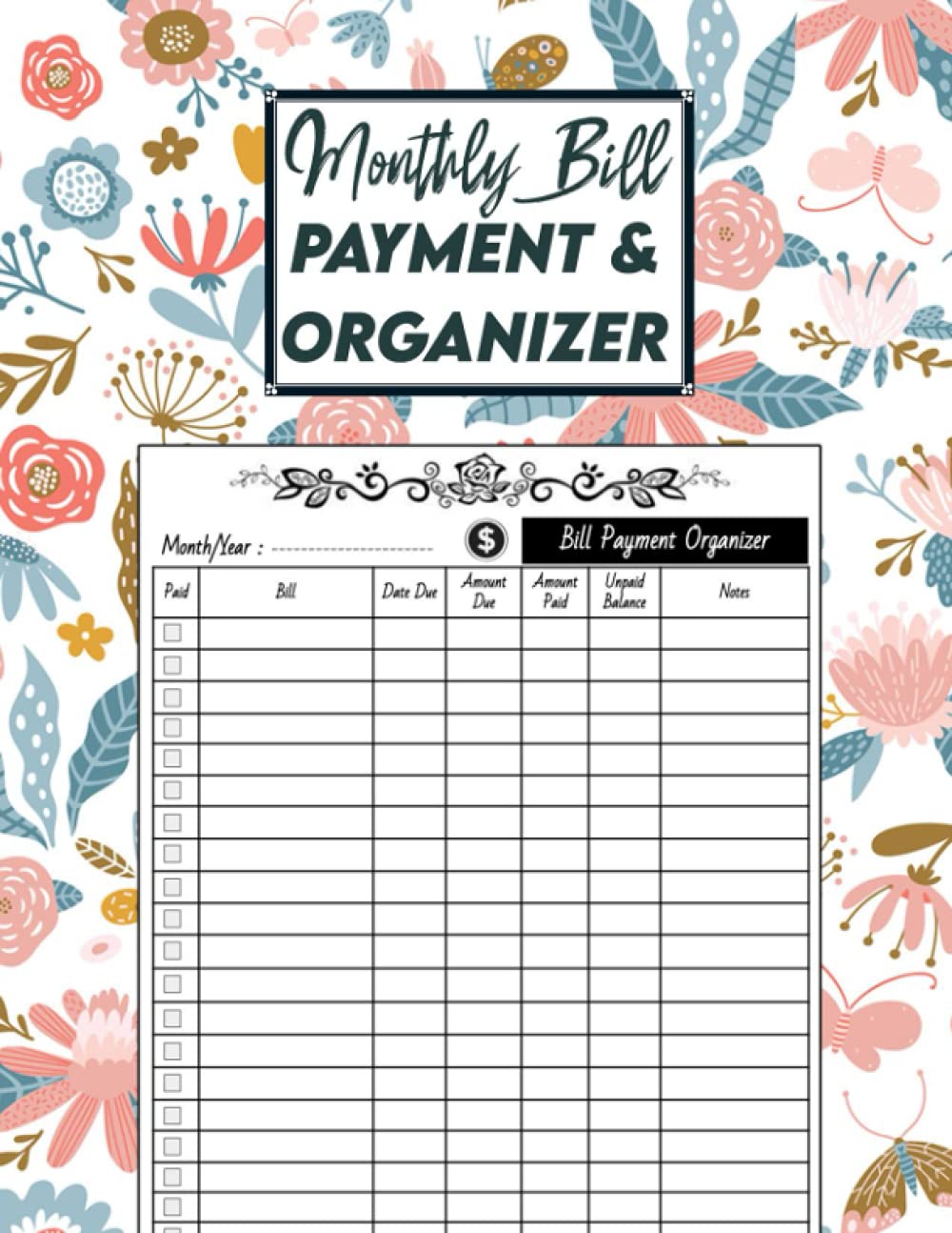 Buy Monthly Bill Payment & Organizer Simple Floral Bill Payment