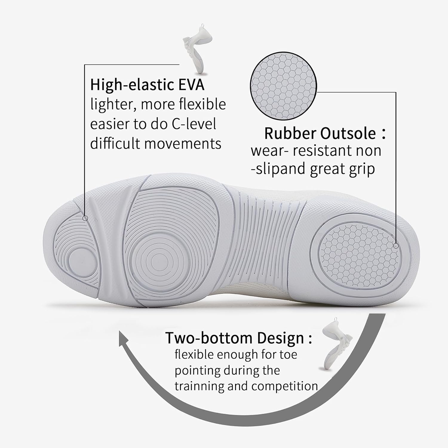 Cheer Shoes Girls Dance Sneakers Women Tennis Training Competition Tumbling Athletic Youth Hip Hop - Image 4