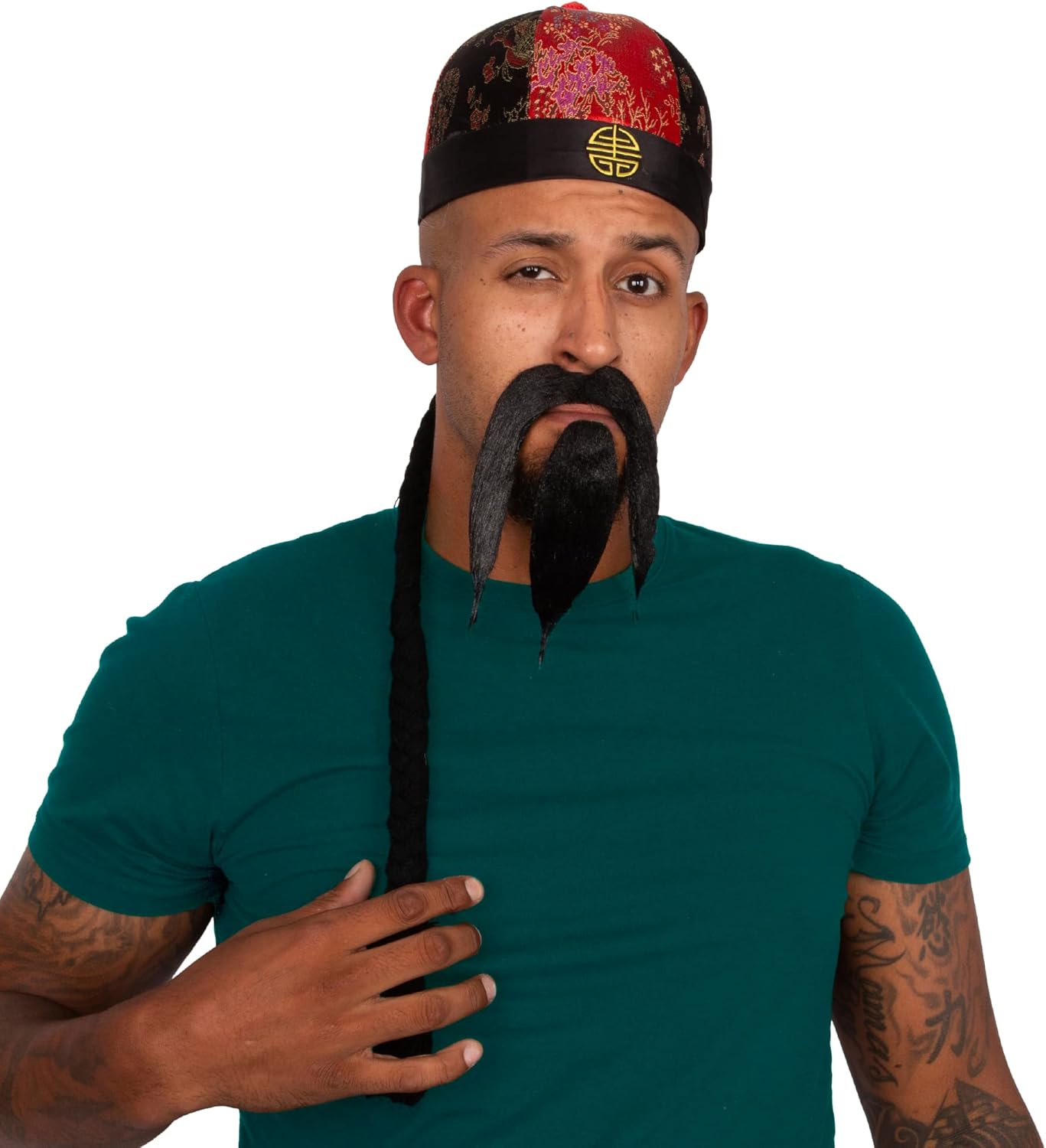 Amazon Co Jp Tigerdoe 中国帽子 オリエンタルハット 中国皇帝コスチュームハット 三つひげ 伝統的なマンダリンハット サムライ 3ピース おもちゃ