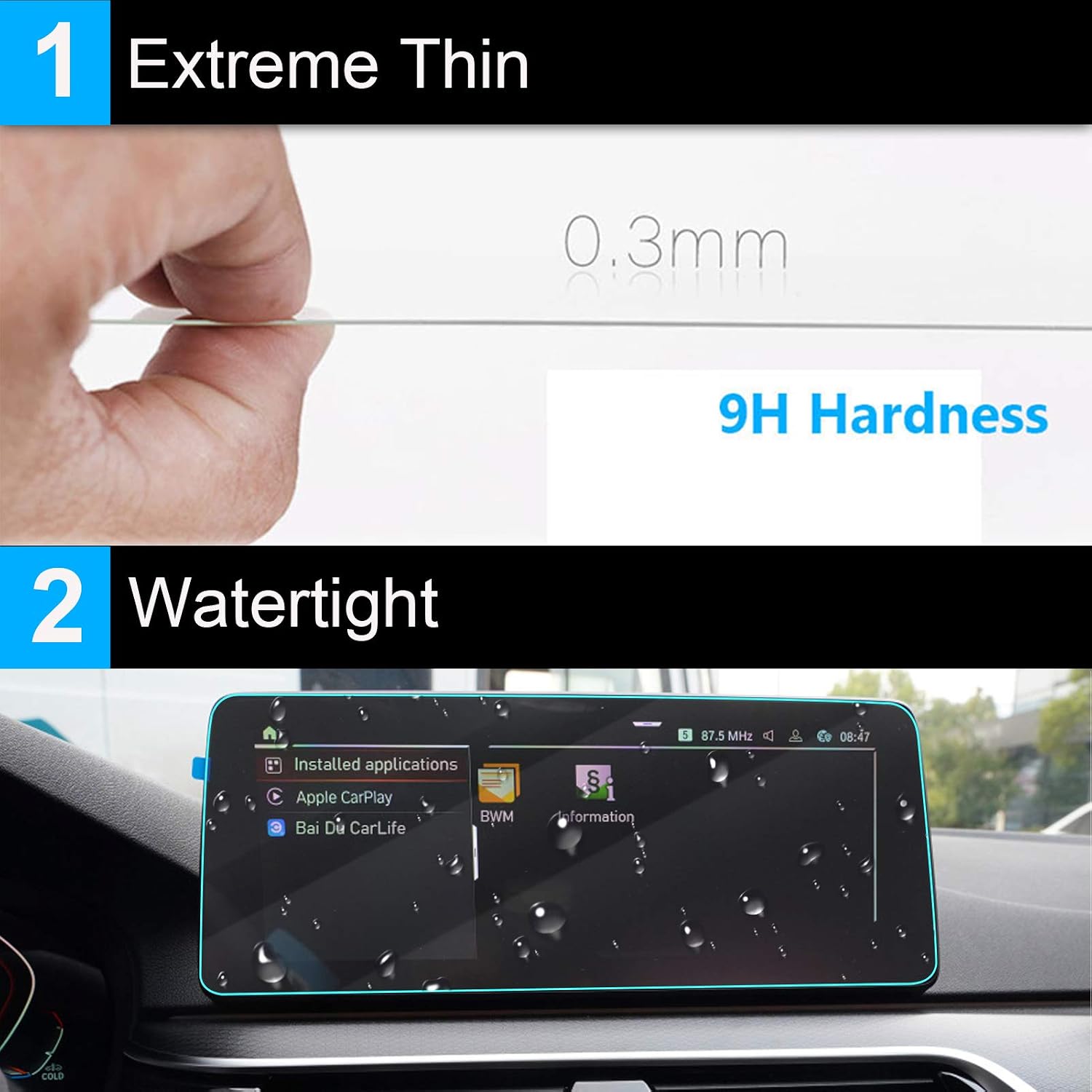 TTCR-II Compatible with 2021-2023 5 Series Navigation Display Screen Protector 12.3 Inch, for 5 Series Touchscreen Protector G30 G31 G38, Only Fits 2021-2023 525 528 530 535 540 550 M550i