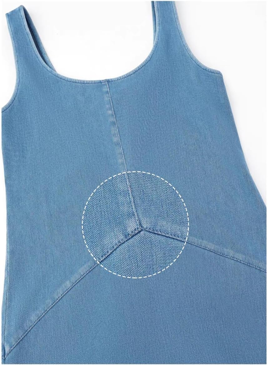 Women's Denim Maxi Dresses Jean Sleeveless Slit Split Long Dress Summer Casual Vacation Outfits - Image 5