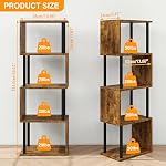 IBUYKE 5-Tier Bibliothèque géométrique en forme de S, étagères en bois avec rangement, étuve industrielle pour chambre à coucher, bureau à la maison, Rustic Brown WBC015H | Étagères d'affichage en bois avec rangement industriel de rangement décoratif