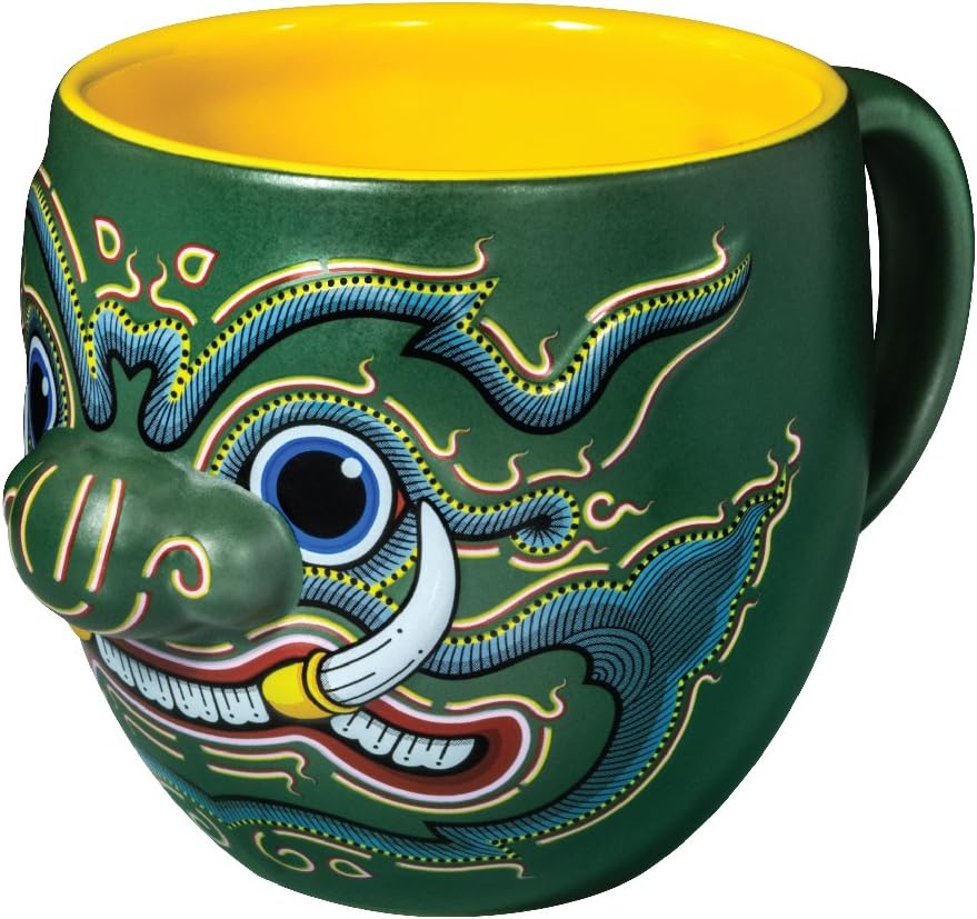 HOLEN Ramakien Mug - THOTSAKAN Green Giant - Best Souvenir From Thailand