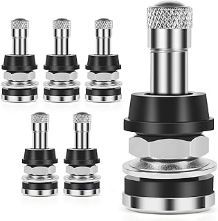6-Pack TR416 Tire Valve Stems, High Pressure 200 PSI Tubeless Valve Stems, Brass Valve Stems, 1-1/2" Schrader Valve, Fits 0.453" & 0.625" Rim Holes for Cars/Trucks/SUVs/ATVs/Trailers