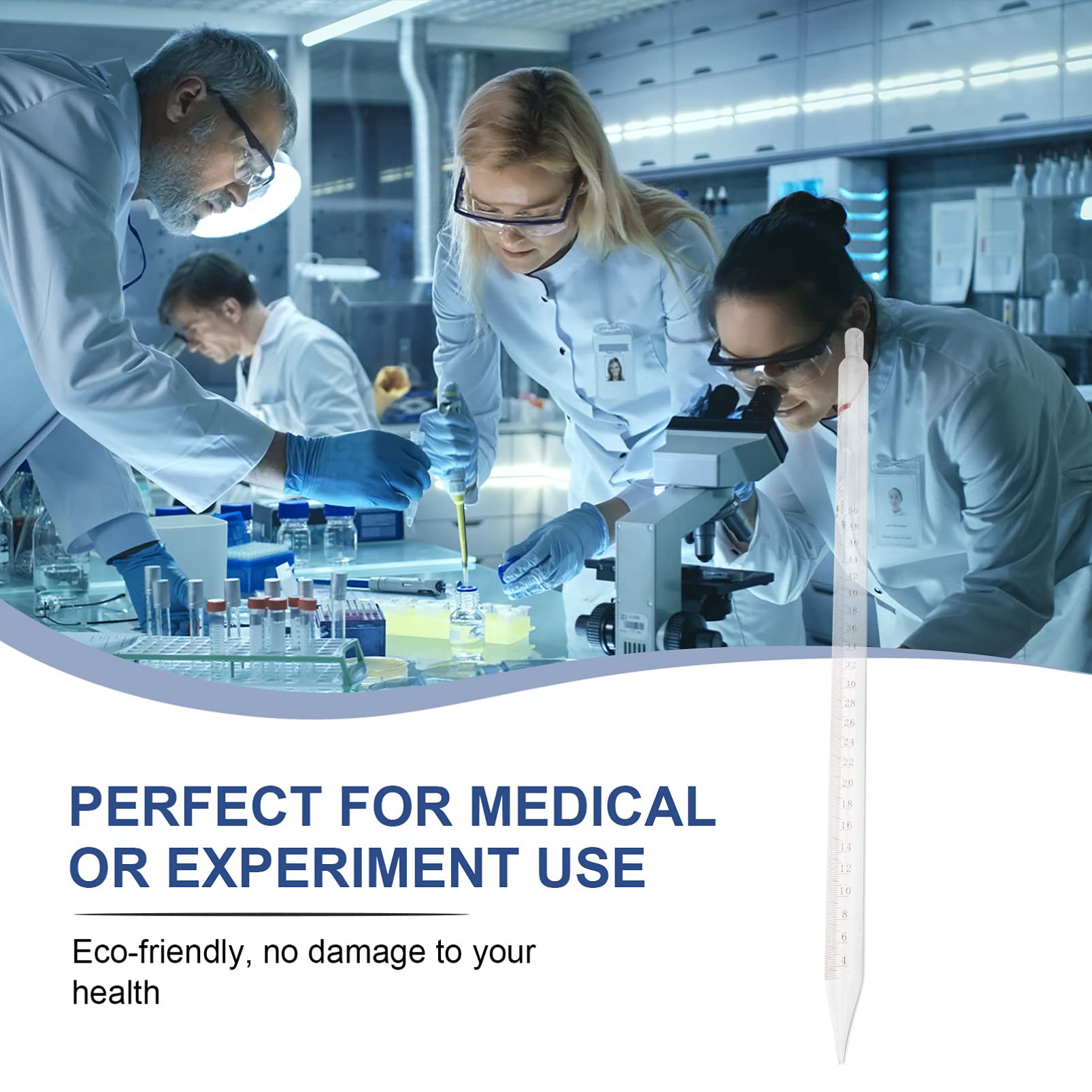 iplusmile Pipette en verre graduée en verre borosilicate pour pipette en verre borosilicate 50 ml
