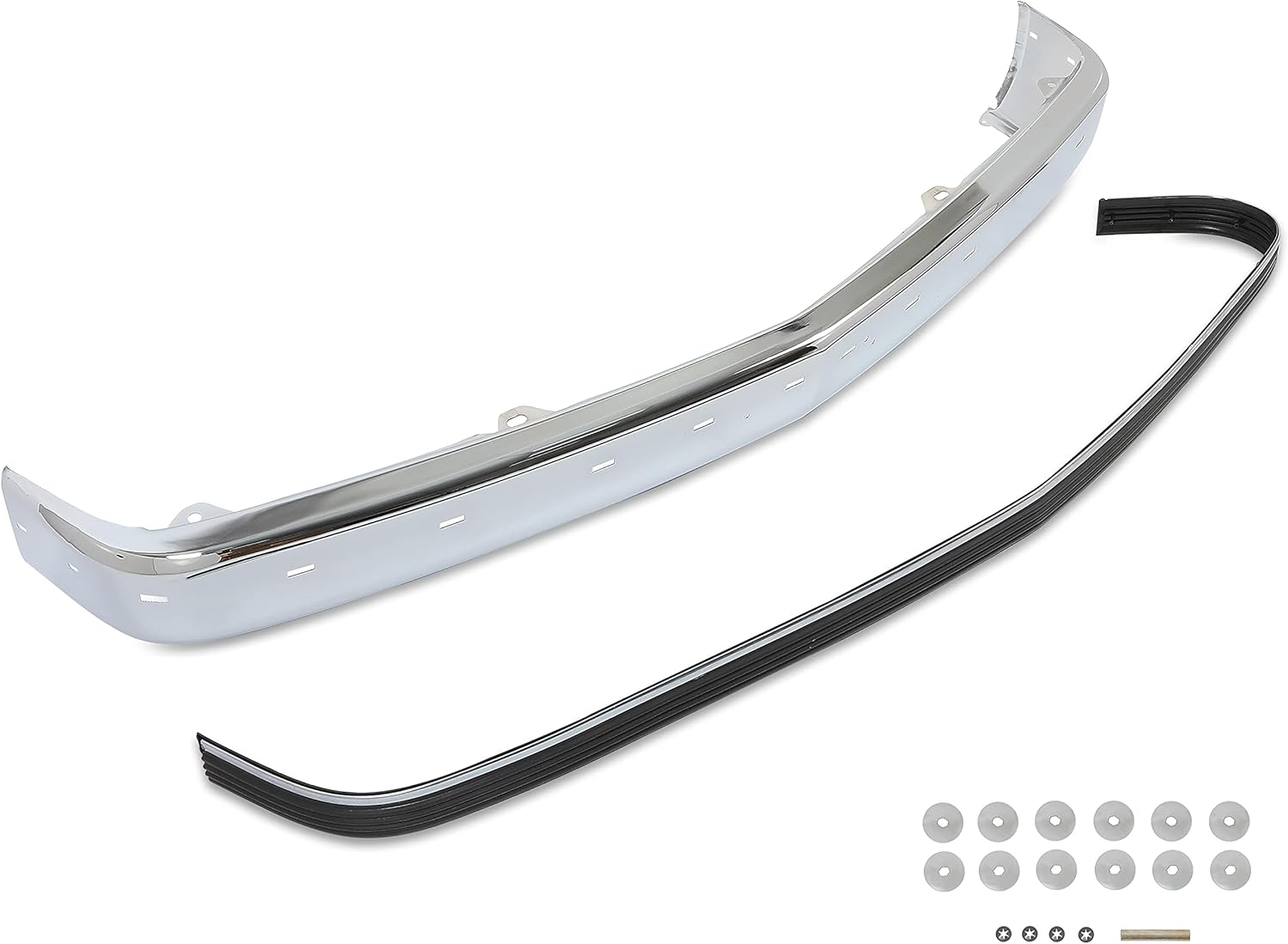 KUAFU Front Bumper Face Bar Trim Compatible With 1988-2000 Chevy Silverado GMC Sierra C/K 1500 2500 3500 Blazer Tahoe Suburban Yukon Impact Strip w/Molding Holes GM1002802 GM1057127 15574111 15574113