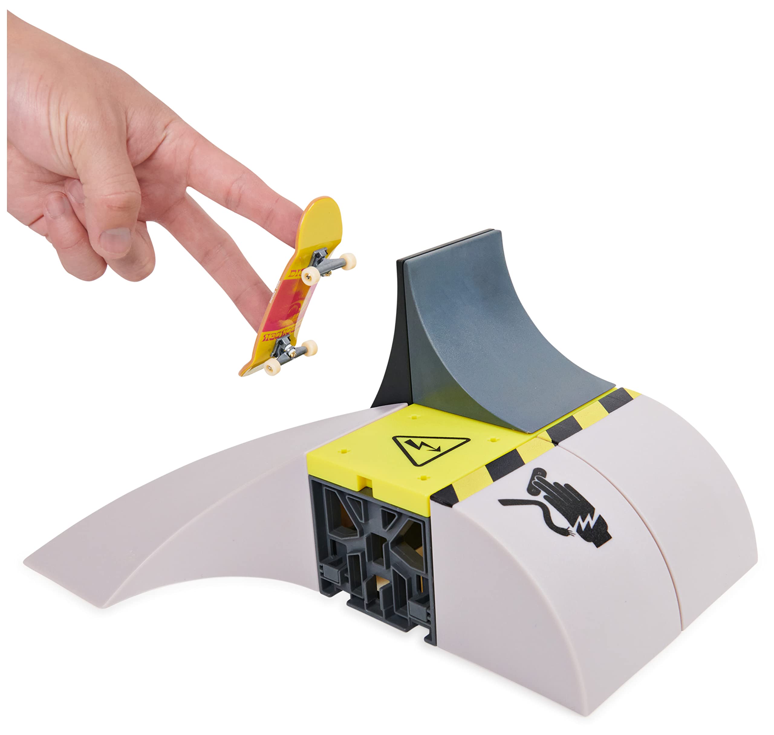 Tech Deck, Power Flippin, X-Connect Park Creator, Ensemble de Rampe Personnalisable et à Construire avec Touche Exclusive, Jouets pour Enfants pour garçons et Filles à partir de 6 Ans