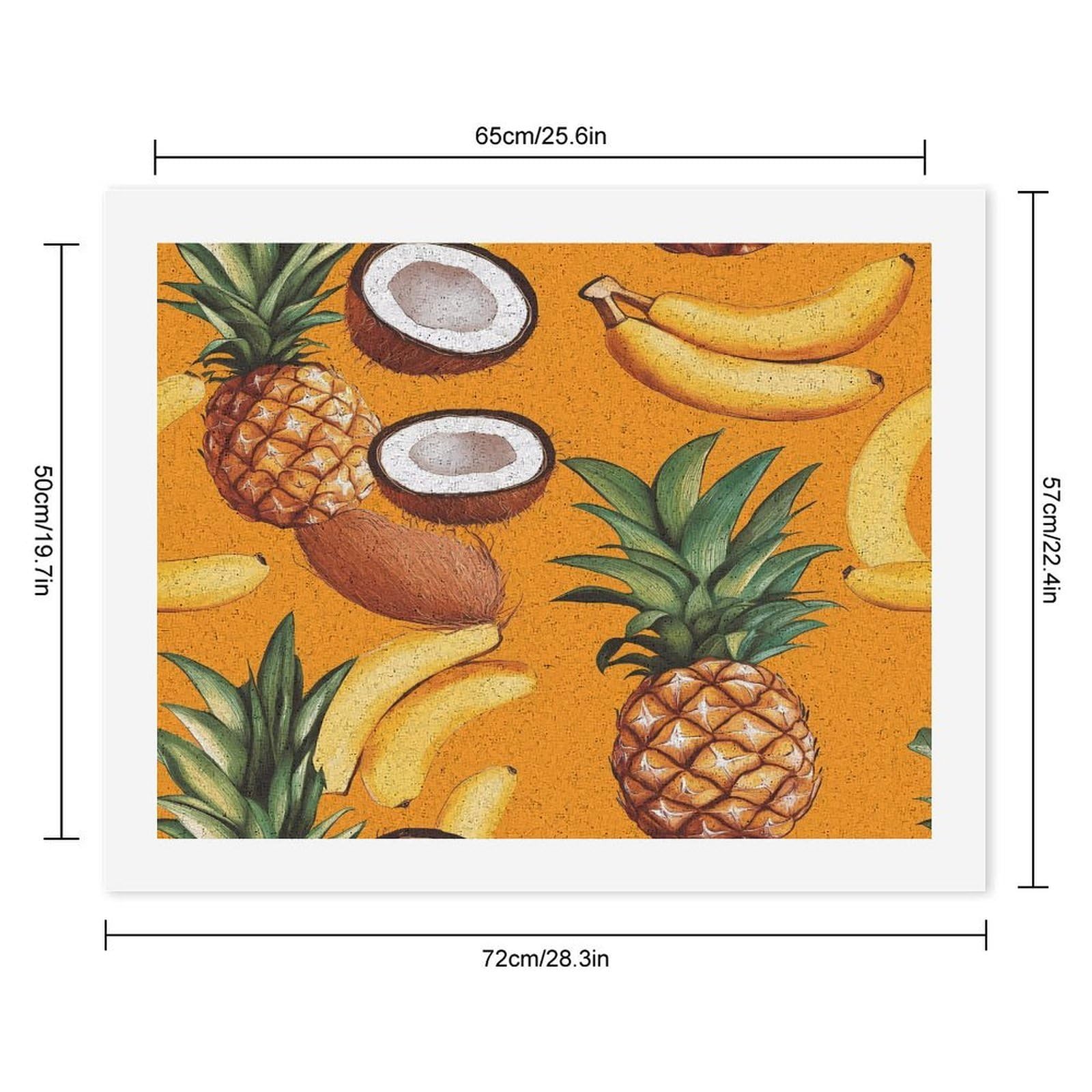 Malen nach Zahlen für Erwachsene, Motiv: Banane, Kokosnuss, Ananas, auf Baumwolle, Ölgemälde zum Selbermachen oder als Geschenk, Heimdekoration, 50 x 65 cm