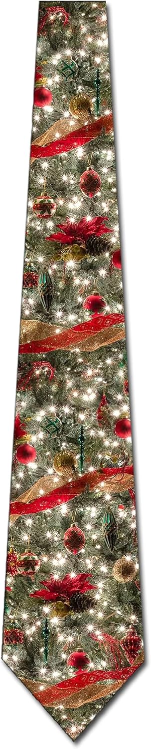 Three Rooker Christmas Ties Mens Christmas Tree Neckties Holiday Tie