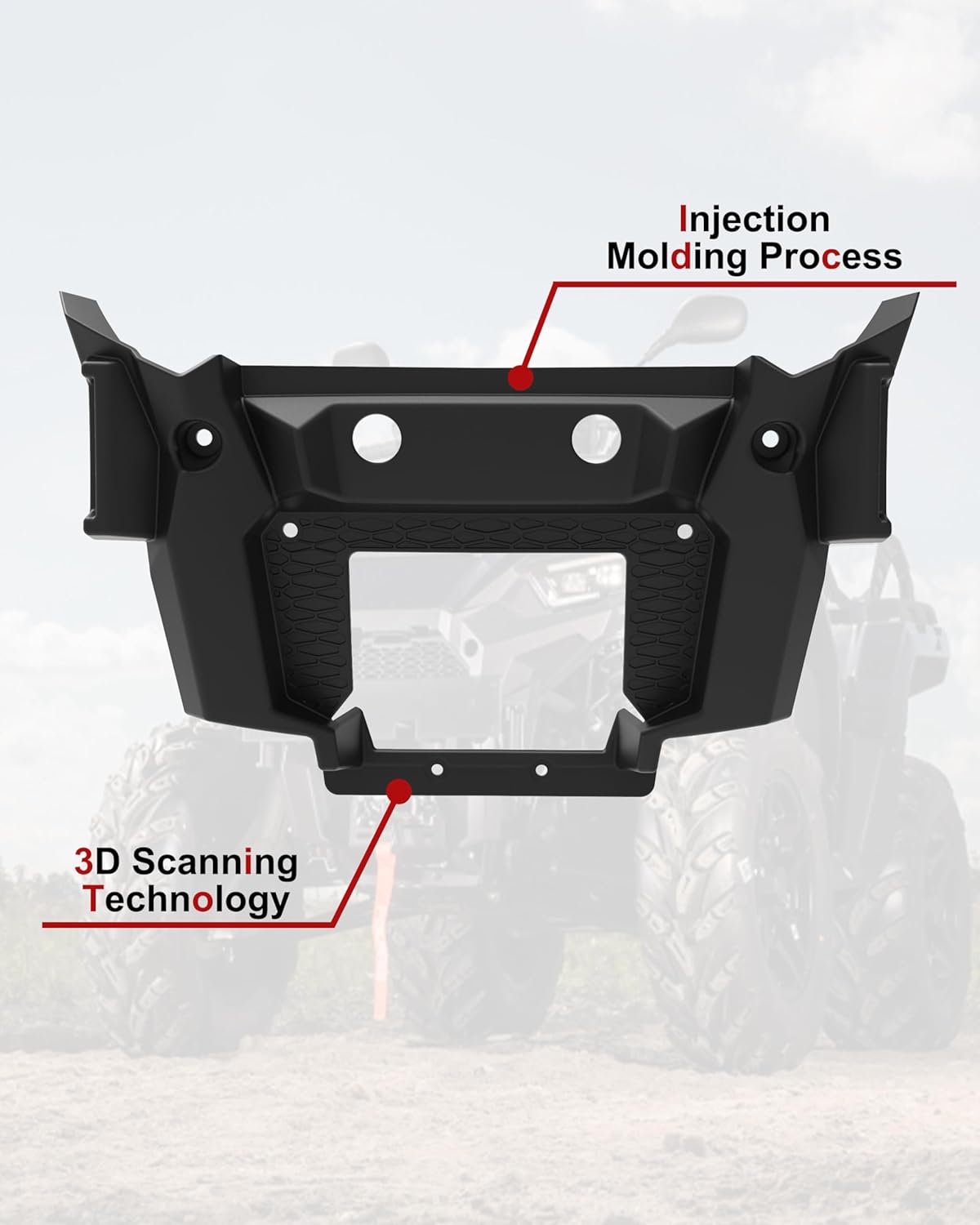 SAUTVS Front Lower Bumper Cover for Polaris Sportsman 450 570 2021-2026 Accessories, Black Front Lower Fascia Panel for Polaris Sportsman 450 570 Touring 2021+, Replace OEM# 5456797-070
