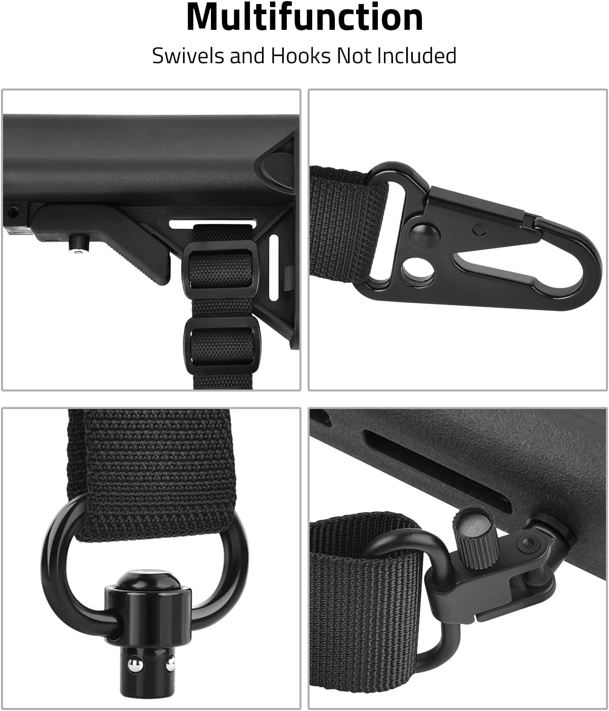 CVLIFE Two Point Sling Upgrade Wide Pad for Enhanced Comfort Removable Shoulder Strap Design Quick Length Adjustment Gun Sling Features 1.25" Wide Tube Webbing and Fast Loop Rifle Sling for Outdoor