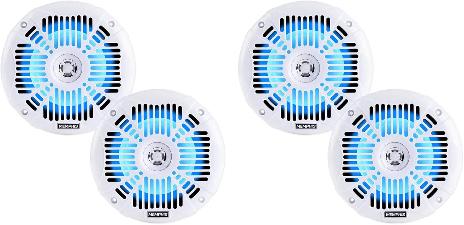 Memphis (4) Audio MXA602SLW 80w 6.5" Parlantes LED para Polaris RZR/ATV/UTV